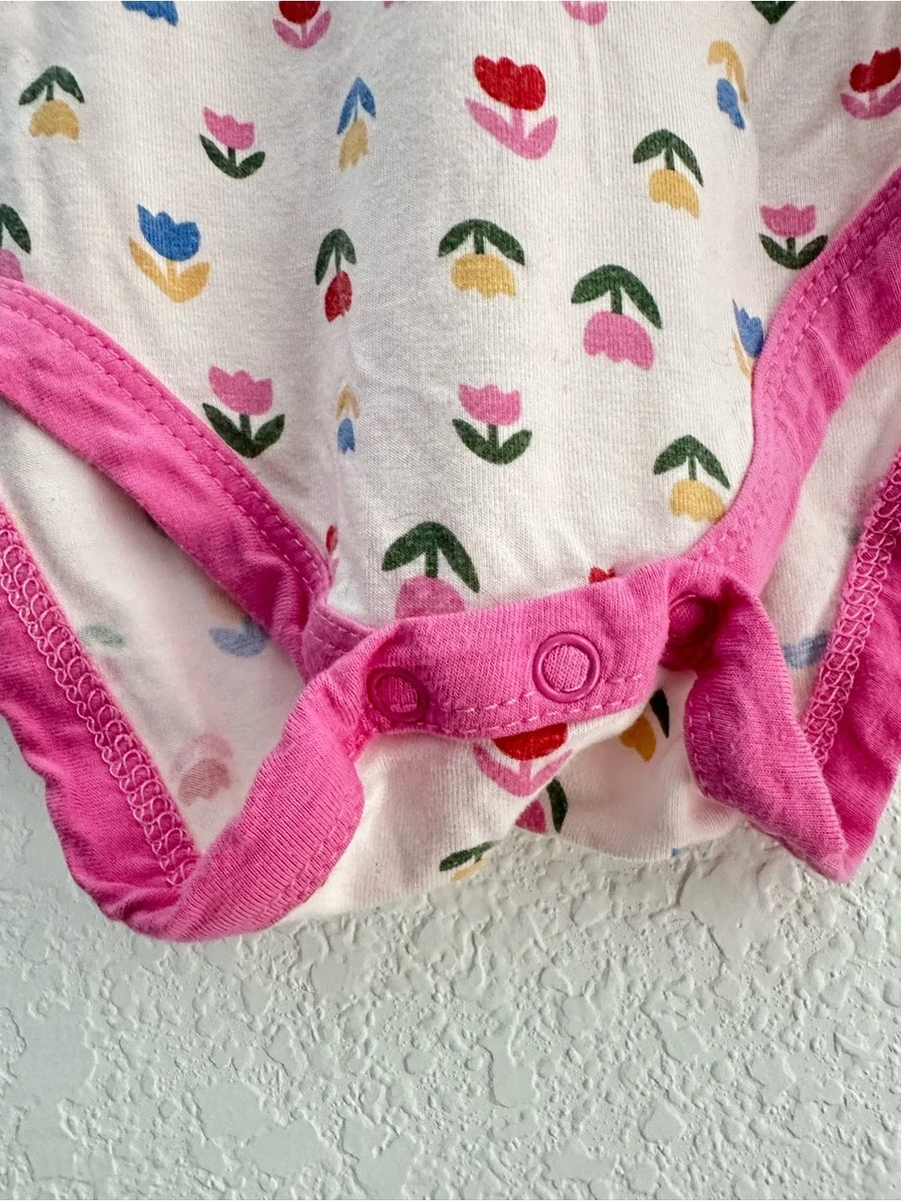 Milkberry Bamboo Bodysuit Tulip Floral Ruffle Pink Viscose Short Sleeve 6-9M